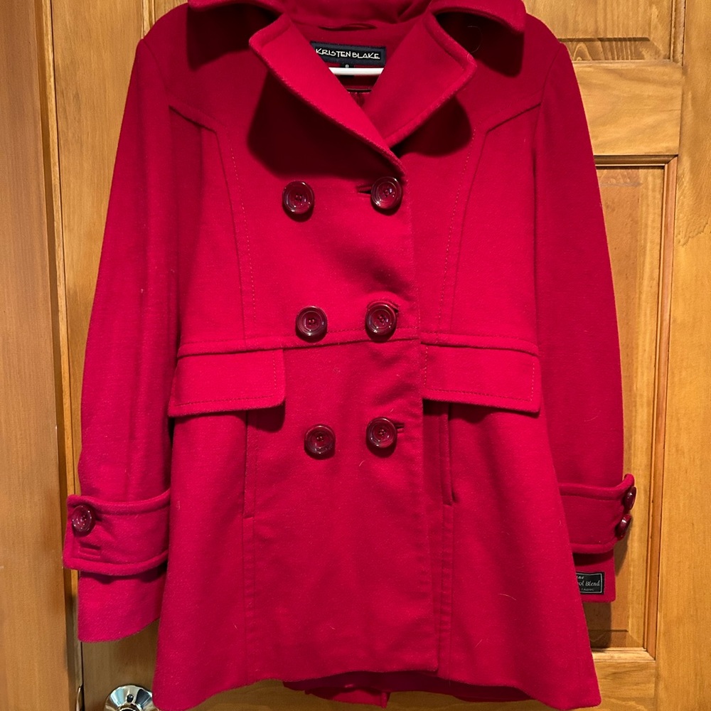 Red Wool Peacoat